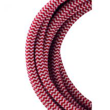  CABLE TEXTILE 3 MTR ROUGE/BLAN 