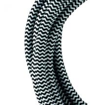  CABLE TEXTILE 3M NOIR/BLANC 3X 