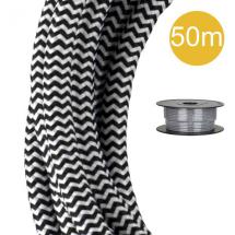  CABLE TEXTILE 2C 50 MTR NOIR/B 