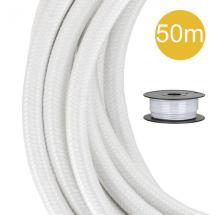  CABLE TEXTILE 2C 50 MTR BLANC 