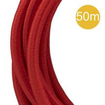  CABLE TEXTILE 2C 50 MTR ROUGE 