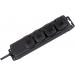  SOCLE 4 PRISES NOIR IP44 AVEC 