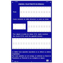  PLAQUE ALU  MISE HORS TENSION 