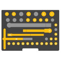  COFFRET 3/8" CLE A CLIQUET, DO 