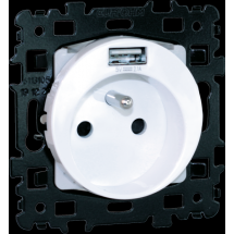  SQUARE Prise 2P+T + USB 