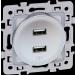  SQUARE CHARGEUR DBLE USB SILV 