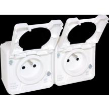  OXXO DBLE PC 2P+T BLANC IP55 