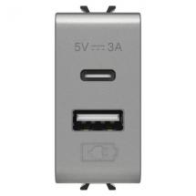  CHARGEUR DBLE USB A+C 5V 3A TI 