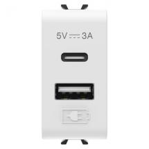  CHARGEUR DBLE USB A+C 5V 3A BL 