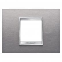  PLAQUE LUX 2P INOX BROSSE 