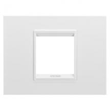  PLAQUE LUX 2P METAL BLANC SATI 