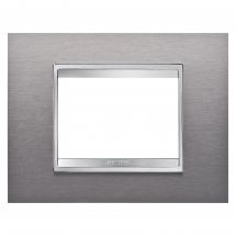  PLAQUE LUX 3P INOX BROSSE 