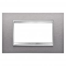  PLAQUE LUX 4P INOX BROSSE 