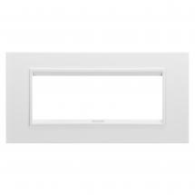  PLAQUE LUX 6P METAL BLANC MONO 