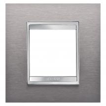  PLAQUE LUX INT. 2P INOX BROSSE 