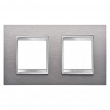  PLAQUE LUX INT. 2+2P H INOX BR 