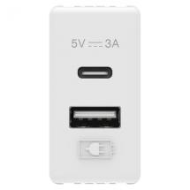  CHARGEUR DBLE USB A+C 5V 3A SY 