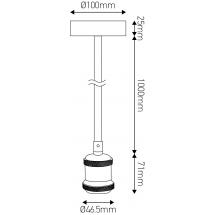  SUSPENSION METAL E27 CABLE TEX 