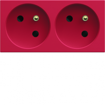  PC DBLE GOUL. 2P+T 16A ROUGE 