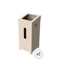  KIT 3 POUBELLES CARTON 75L 