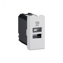  CHARG USB A+C 20W PD 1M BLANC 
