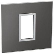  1 MOD 1G PLAQ SQ BLACK 