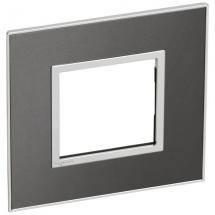  2 MOD 1G PLAQ SQ BLACK 