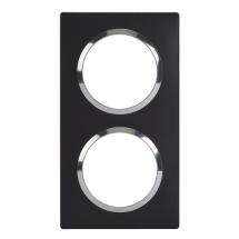  PLAQUE 2P NOIR VELOURS CHROME 