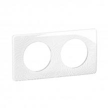  PLAQUE 2 POSTES BLANC RELIEF 