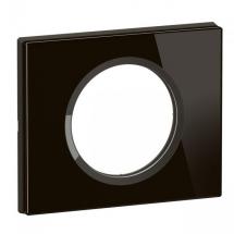  PLAQUE 1 POSTE VERRE ONYX NOIR 