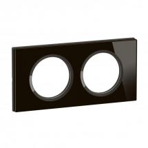  PLAQUE 2P VERRE ONYX NOIR 