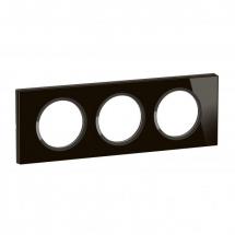  PLAQUE 3P VERRE ONYX NOIR 