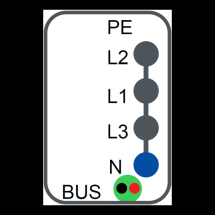  CONNECT.DER.16A L2+N+PE+BUS 1M 