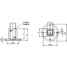  CM EMBASE FIXE CARRE 50MM 