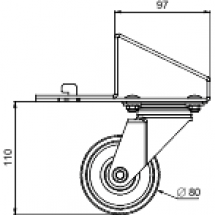  4 ROULETTES P-SOCLE SF SM 