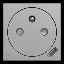  2P+T USB C FR 90� affl rap Alu 