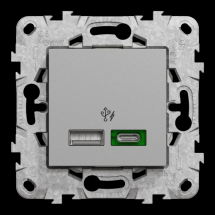  Charg USB A+C 45W 2mod alu 