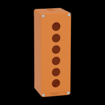  BOITE VIDE ORANGE 6 TROUS 22MM 