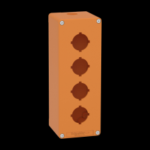  BOITE VIDE ORANGE 4 TROUS 30MM 