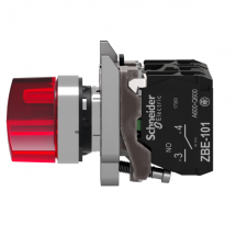  BOUTON TOURNANT LUMINEUX ROUGE 